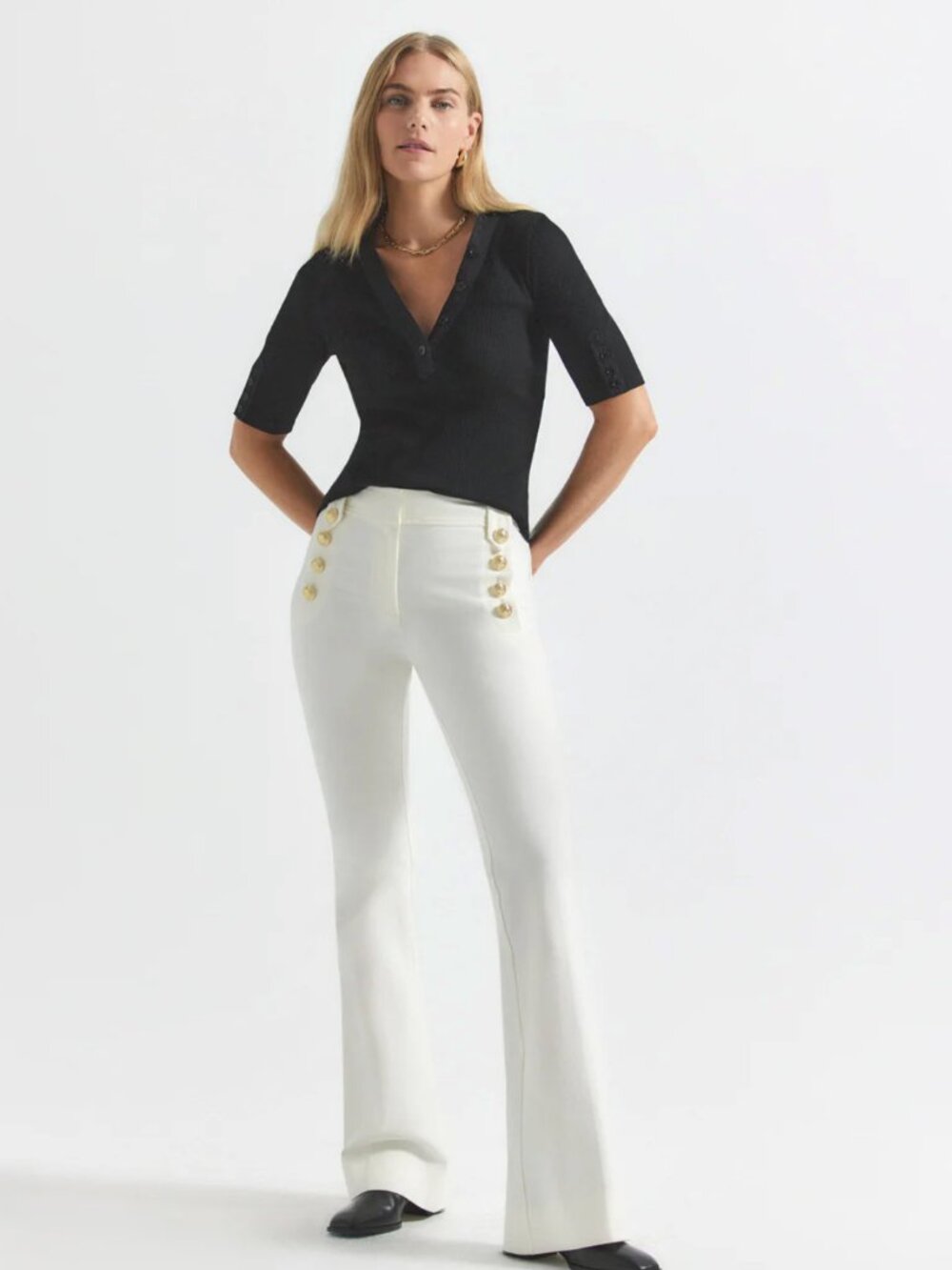 Robertson Flare Trouser in Soft White